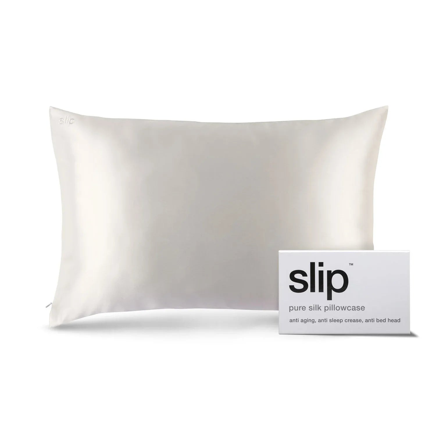 Luxury White Queen Zippered Silk Pillowcase – Anti-Aging Sleep Care - Gomix Brands Outlet